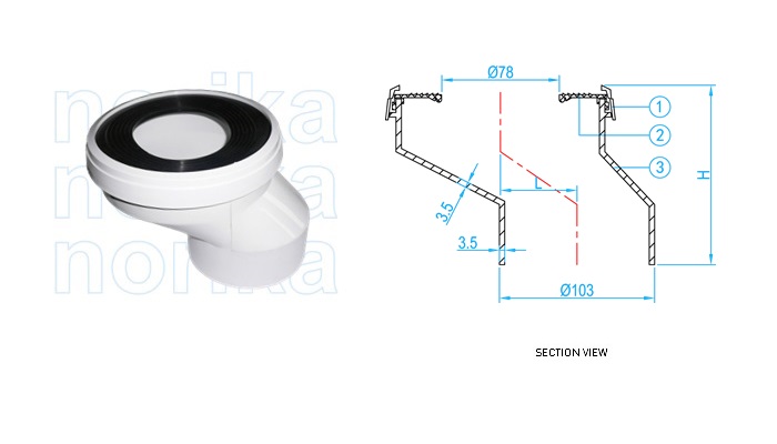 Water Closet Offset Pan Collar